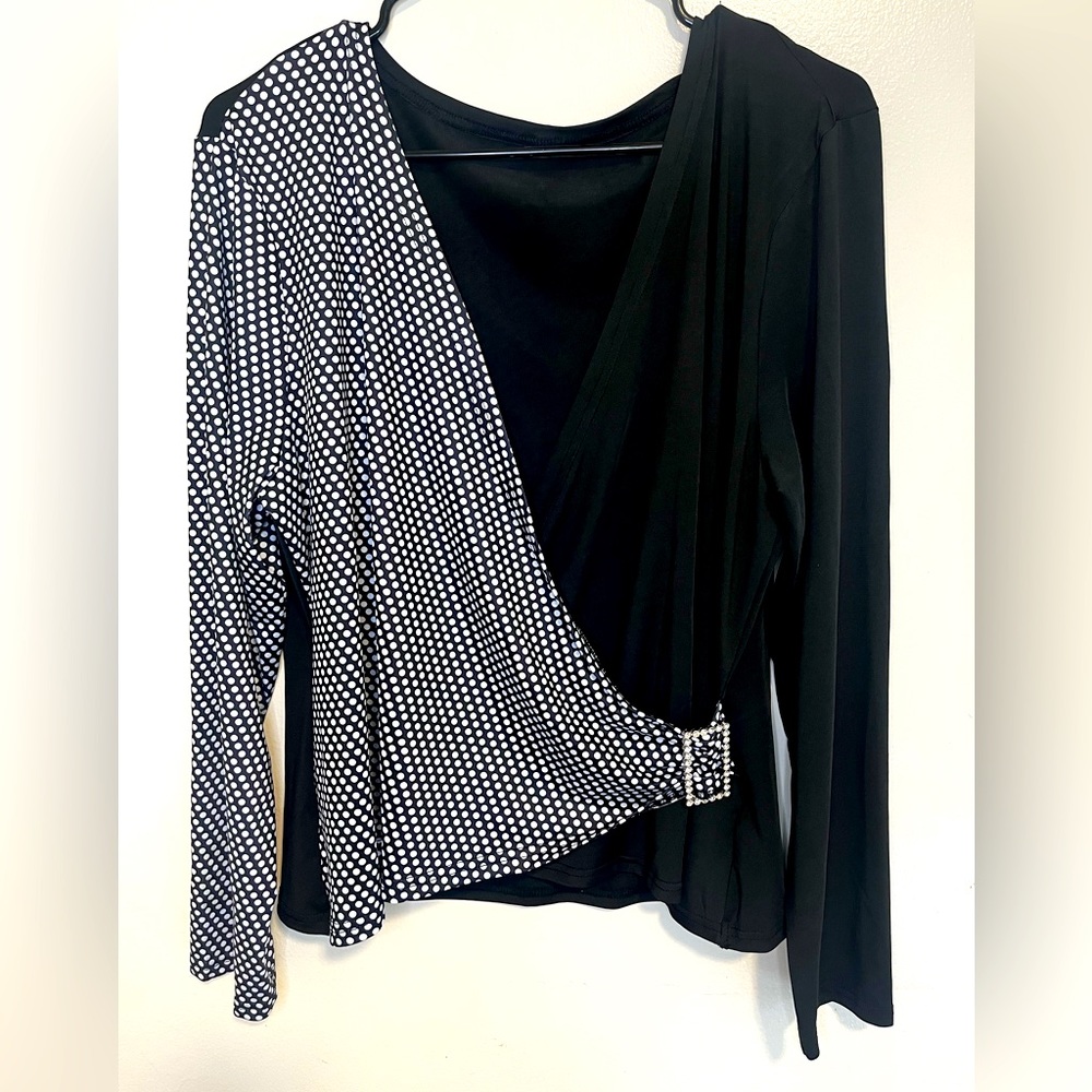 SHEIN SXY 2XL Wrap Polka dot shirt
